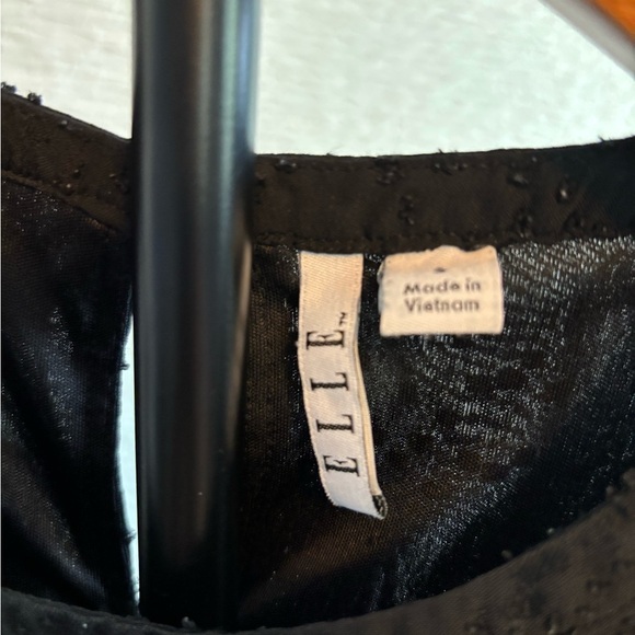 Elle Black Beaded Women's Ruffle Sleeve Blouse - Picture 9 of 10